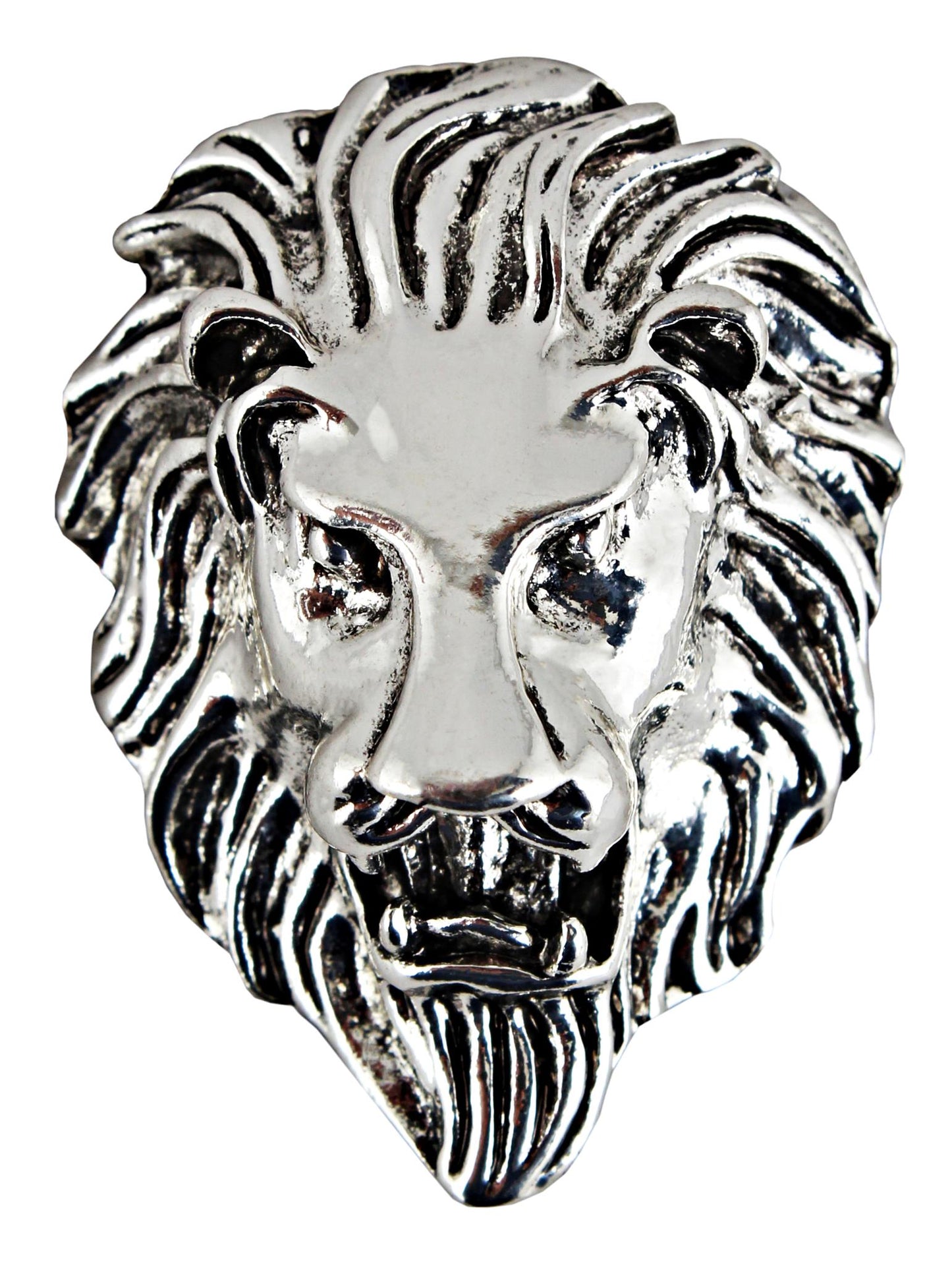 LUCKY JEWELLERY Designer Antique Silver Oxidised Plating Lion Jaguar Face Shaped Brooch/Lapel Pin for Men & Women (100-CHOO-1175-S)