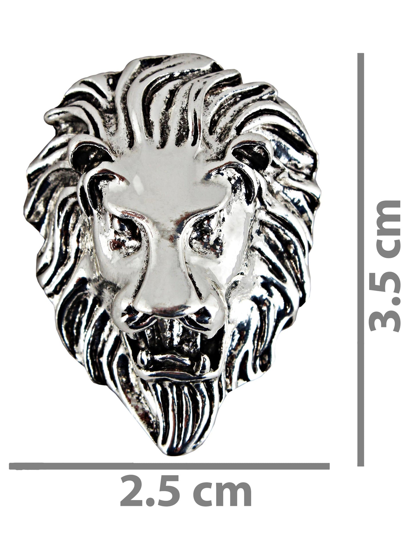 LUCKY JEWELLERY Designer Antique Silver Oxidised Plating Lion Jaguar Face Shaped Brooch/Lapel Pin for Men & Women (100-CHOO-1175-S)