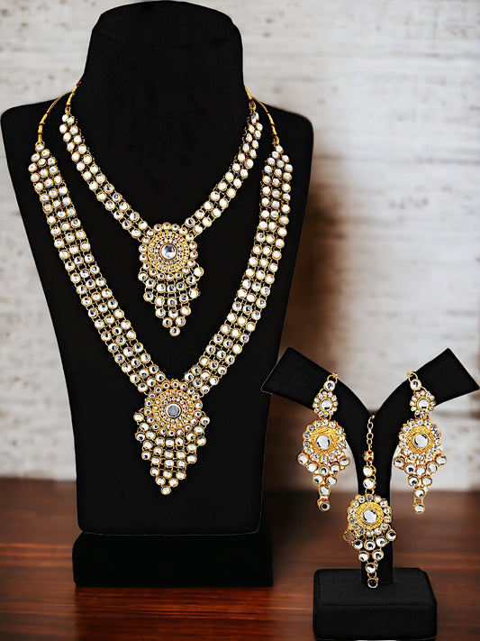 Necklace Set and Earrings with Tika For Women & Girls