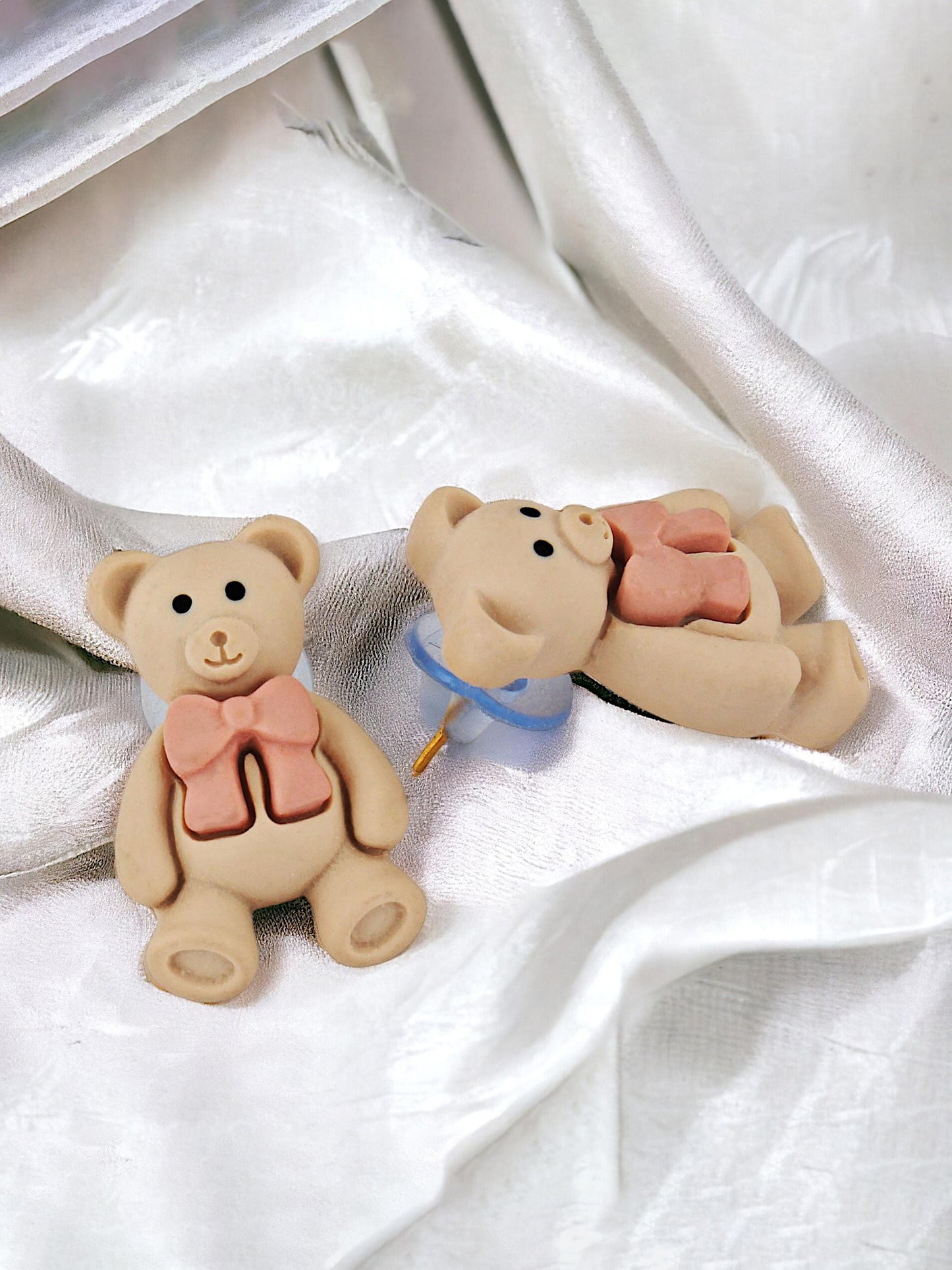 Trendy Teddy Bear Pendant Chain With Earrings