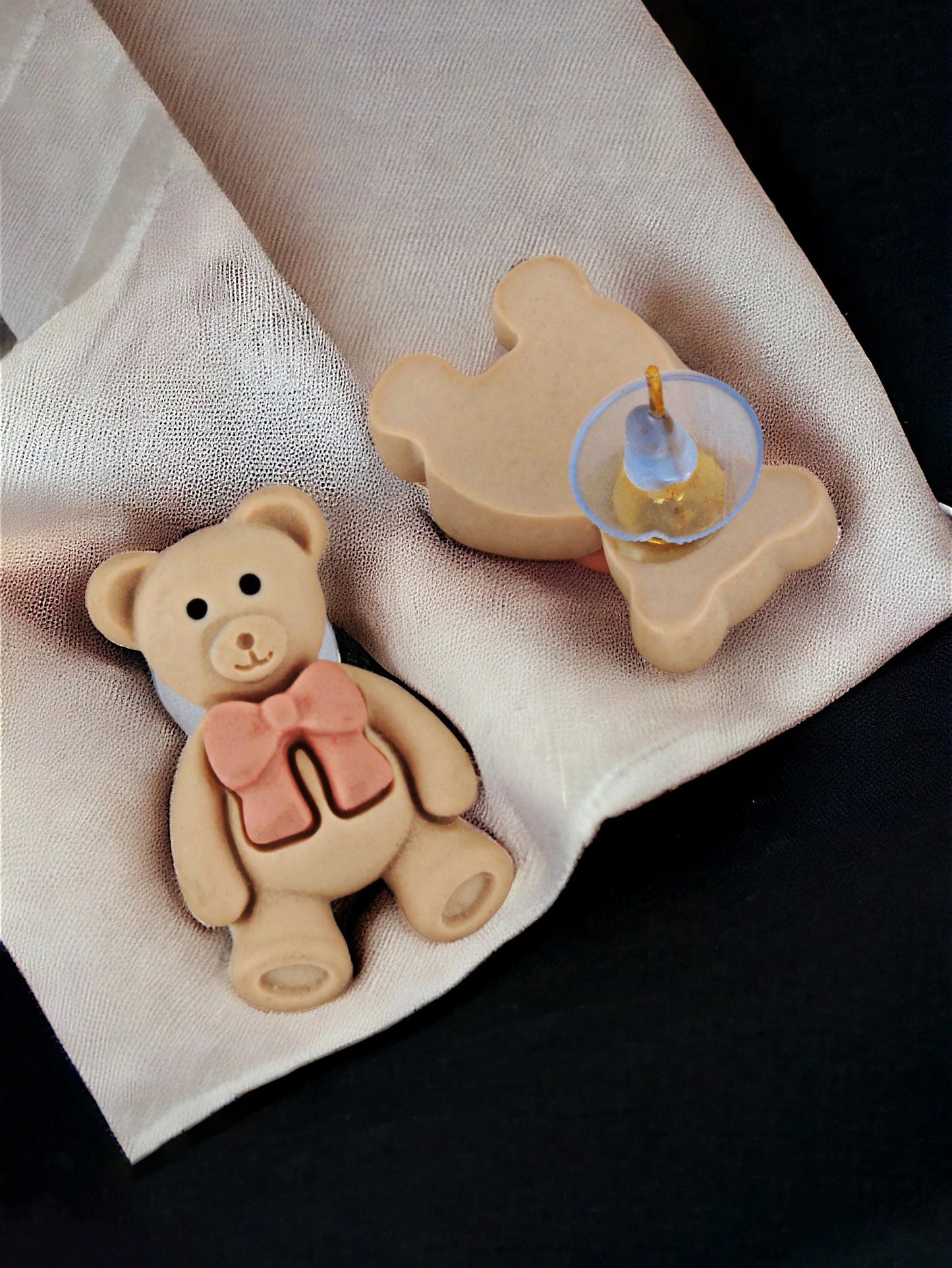 Trendy Teddy Bear Pendant Chain With Earrings