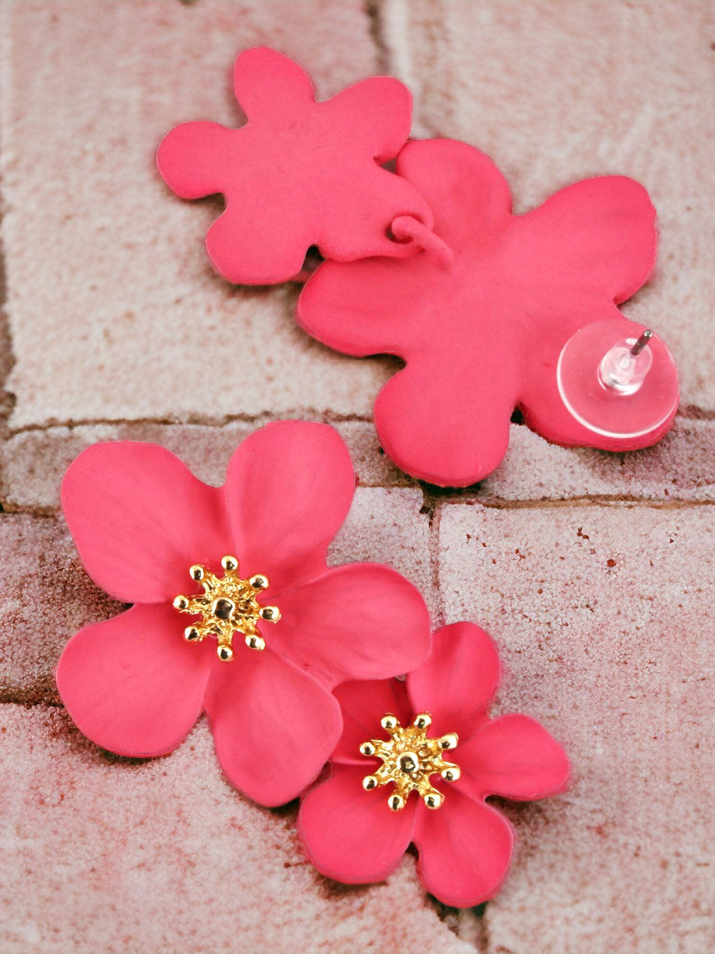 Double Flower Dangle Earrings For Girls & Women