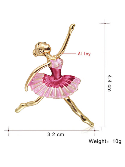 LUCKY JEWELLERY Designer Gold Plating Magenta and Pink Color Meenakari Enamel Dancing Doll Unisex Brooch Pin For Women/Girls/Men (150-CHOM1-1181)