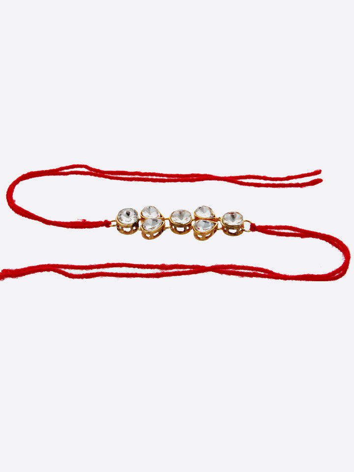 Designer Gold Plated Stone Rakhi Pack of 2