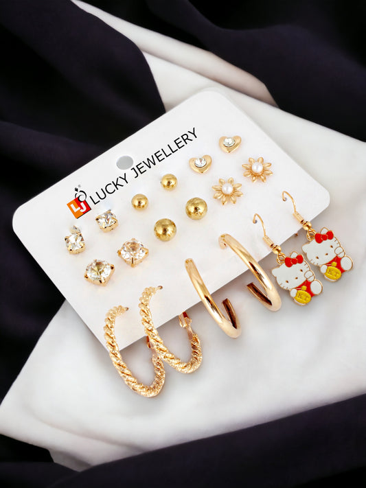 Trendy 9 Pair Combo Set Of Earring for Women & Girls