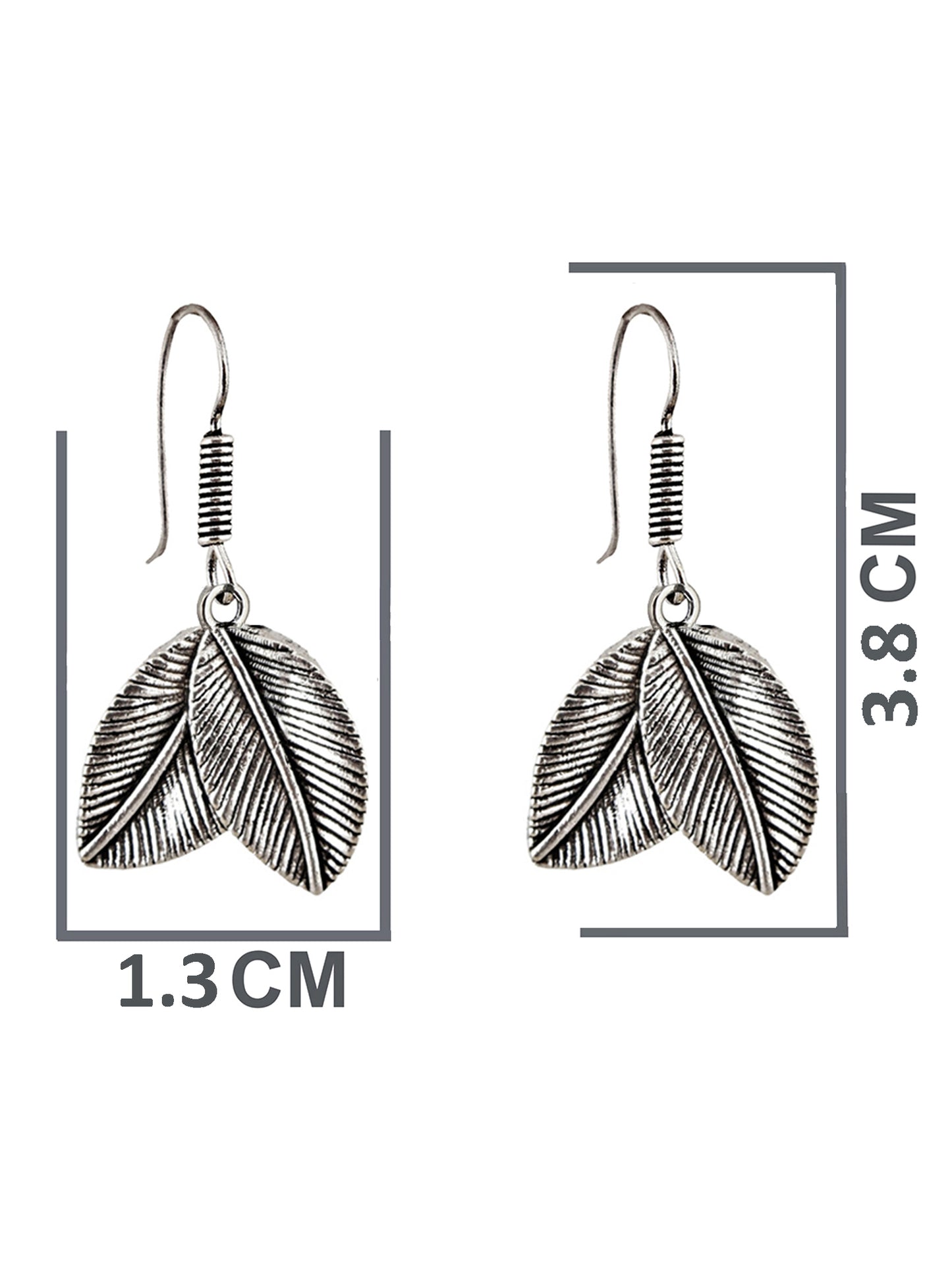 Oxidised Silver Leaves Design Earring