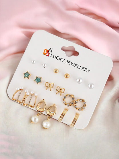 Trendy 9 Pairs Combo Set Of Earring for Women & Girls