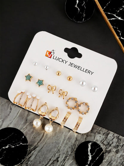 Trendy 9 Pairs Combo Set Of Earring for Women & Girls