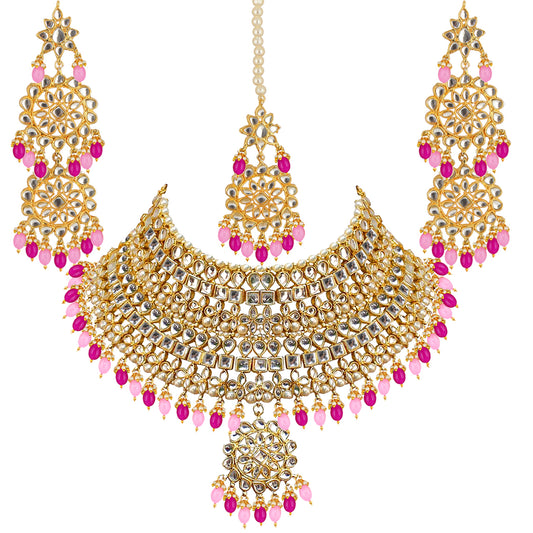 Kundan Choker Bridal Necklace Set For Women & Girls