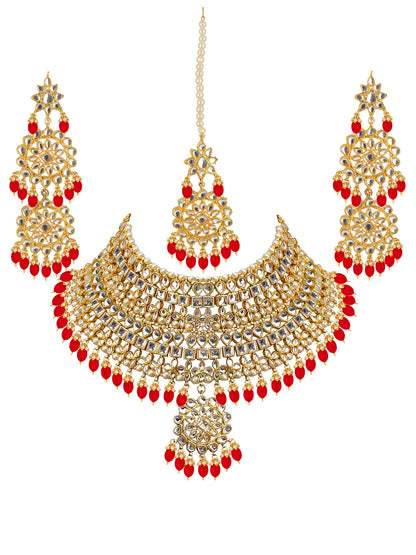 Kundan Choker Bridal Necklace Set For Women & Girls