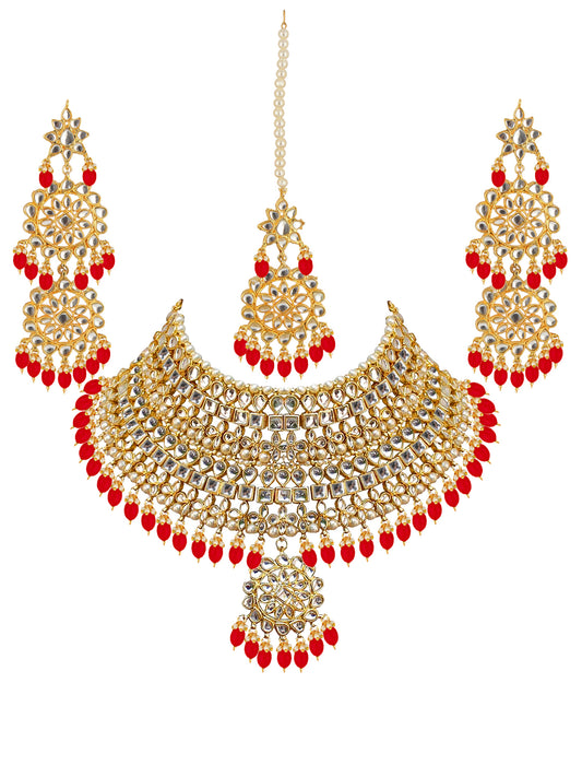 Kundan Choker Bridal Necklace Set For Women & Girls