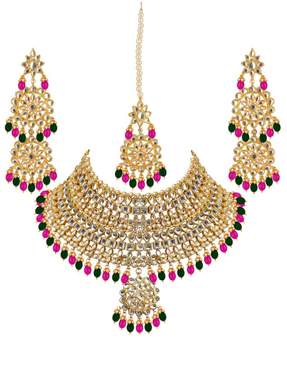 Kundan Choker Bridal Necklace Set For Women & Girls