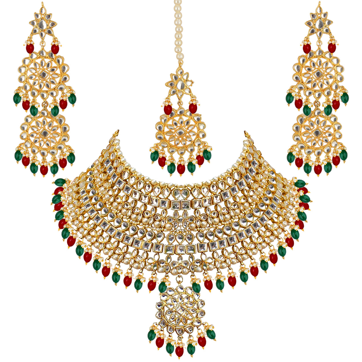 Kundan Choker Bridal Necklace Set For Women & Girls