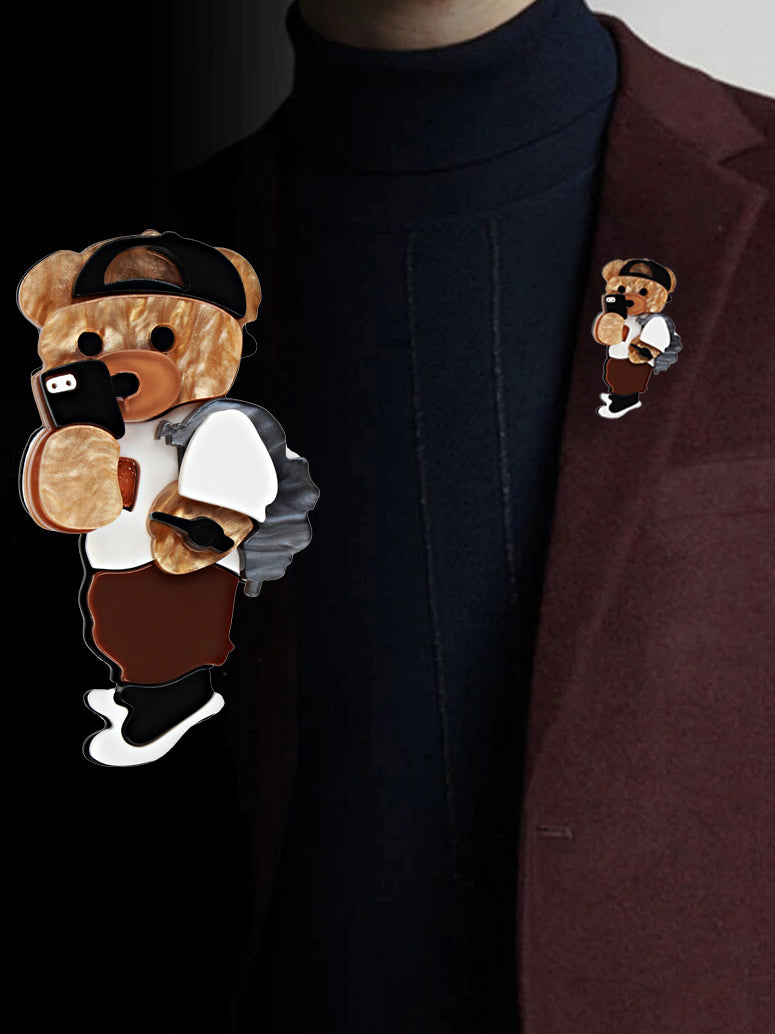 Designer Teddy Bear Brooch/Lapel Pin For Unisex