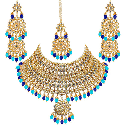 Kundan Choker Bridal Necklace Set For Women & Girls