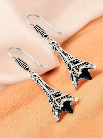 Oxidised Silver Eiffel Tower Design Earring | Stylish Trendy Earing