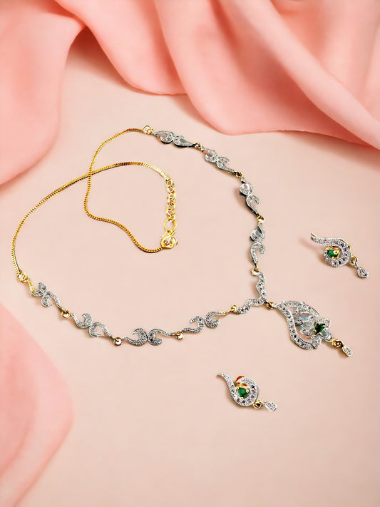 American Diamond (AD) Necklace set  with Earring