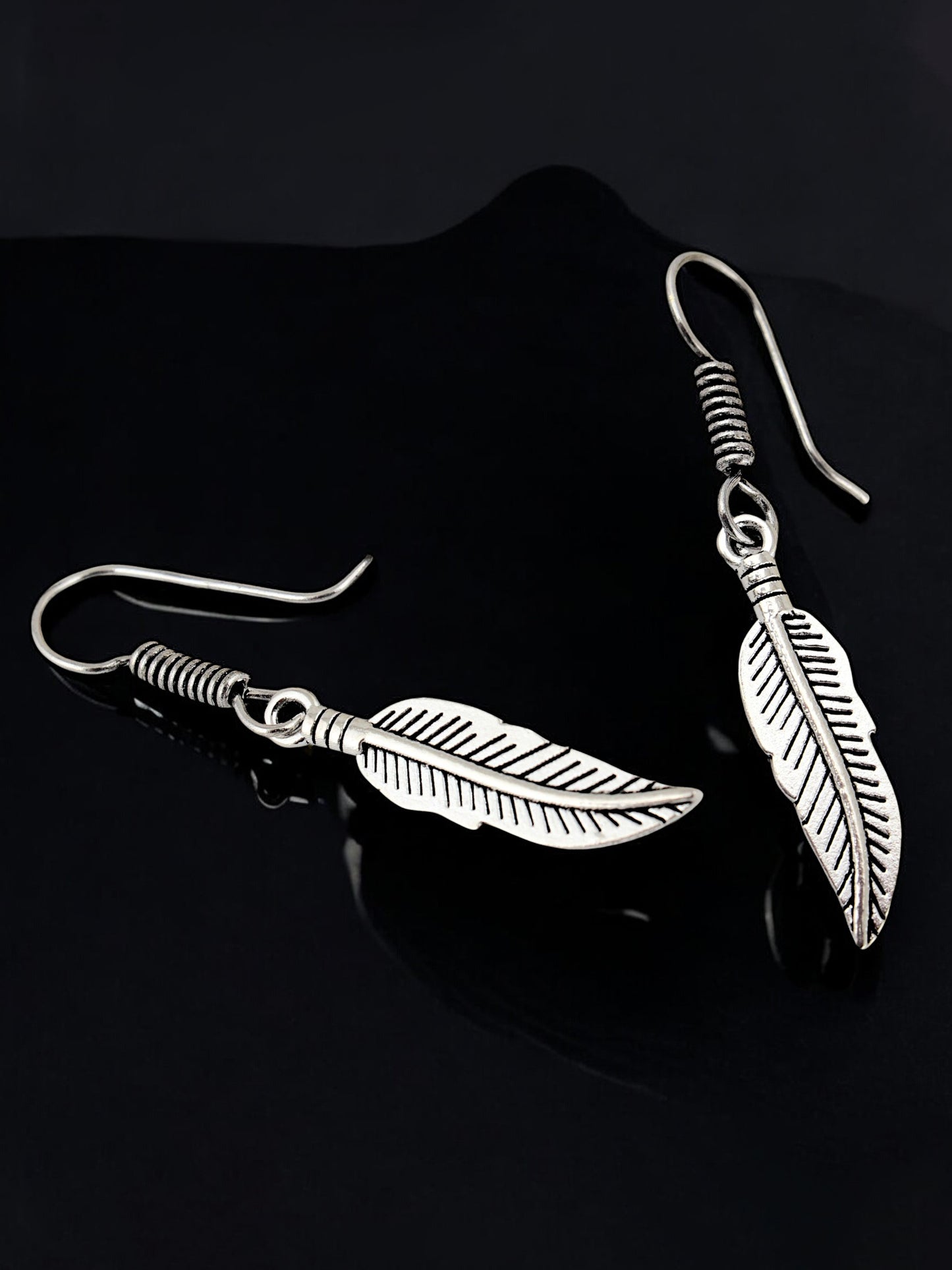 Oxidised Silver Leaf Design Earring | Stylish Trendy Earing