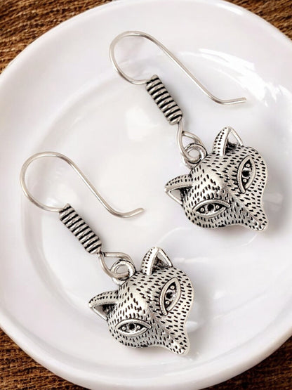 Oxidised Silver Fox Design Earring | Stylish Trendy Earing