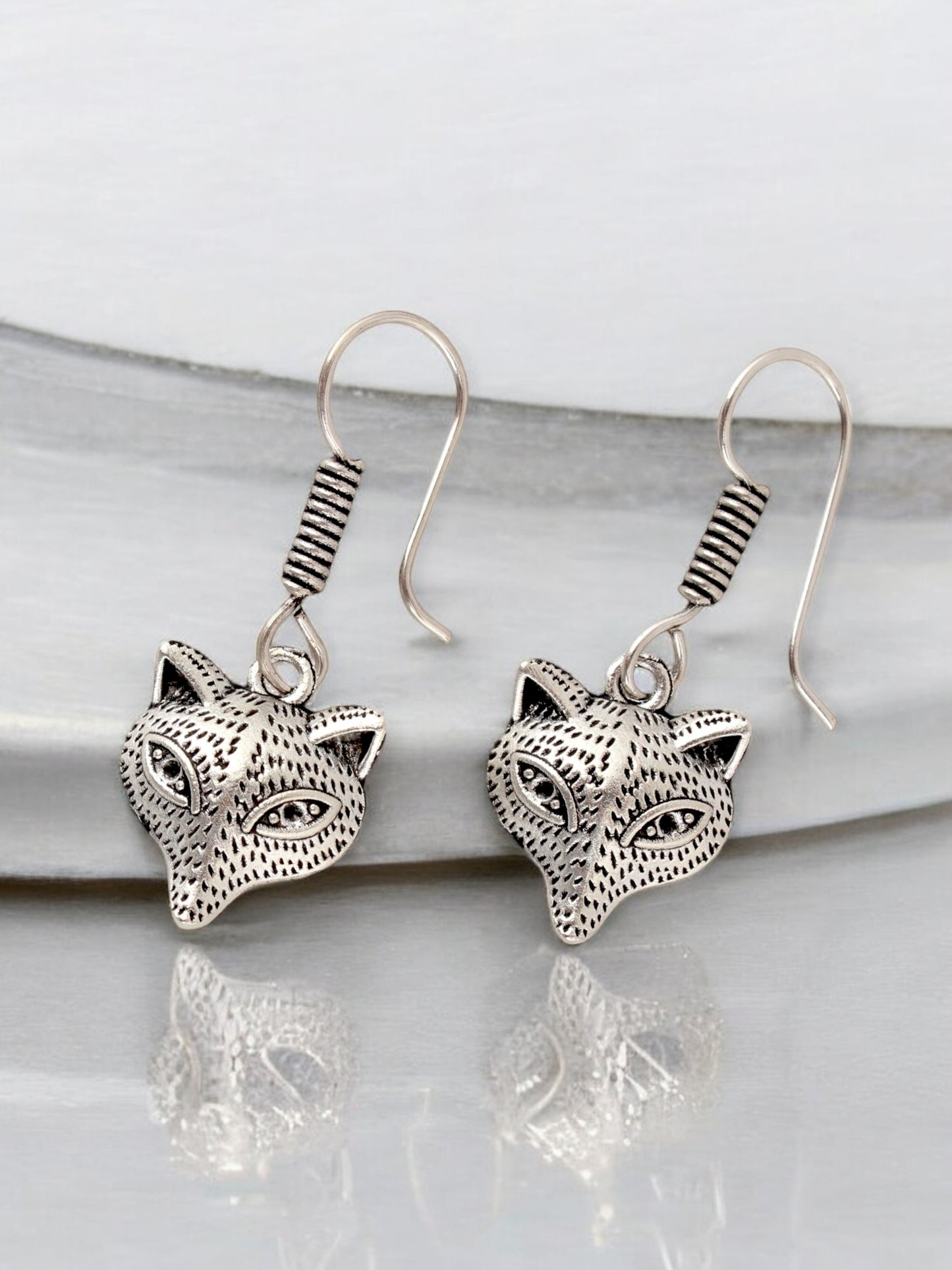 Oxidised Silver Fox Design Earring | Stylish Trendy Earing