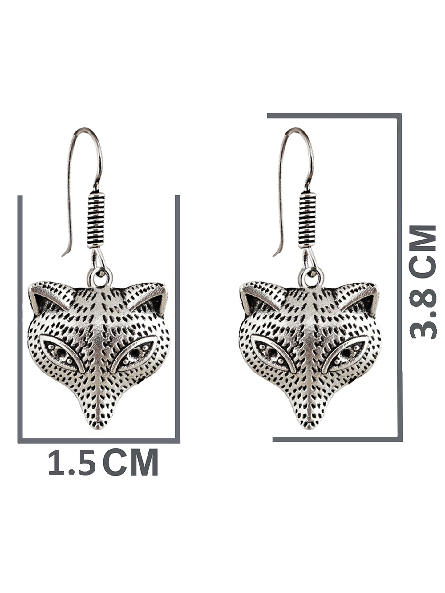 Oxidised Silver Fox Design Earring | Stylish Trendy Earing