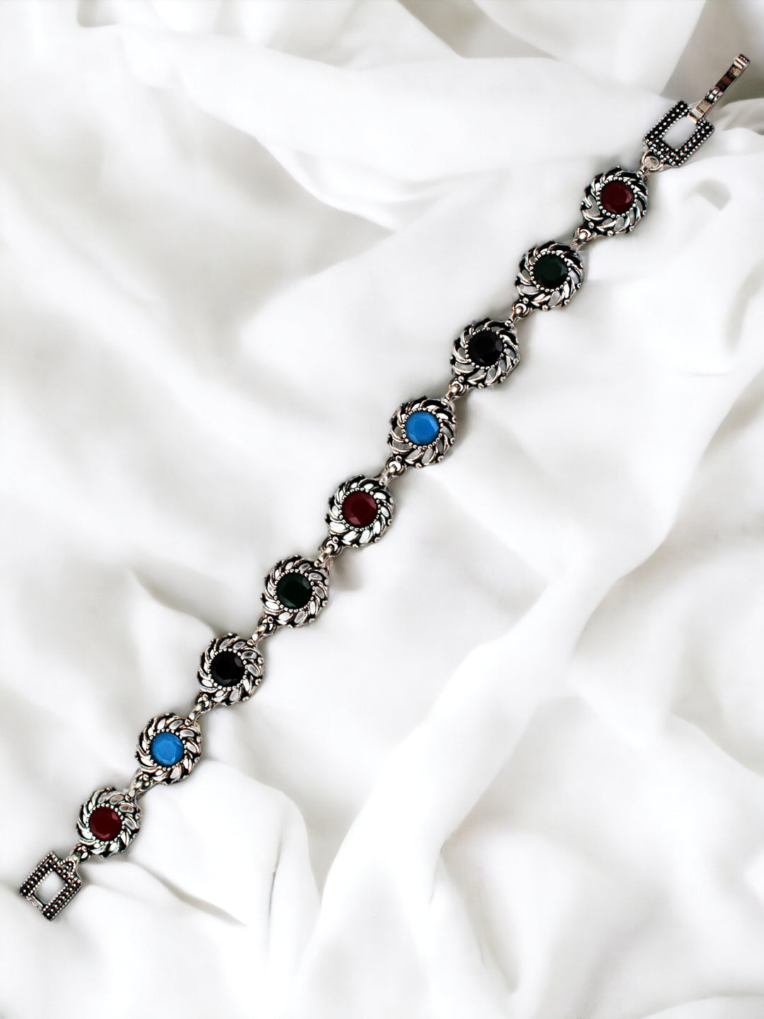 Designer Silver Oxidised Bracelet For Unisex