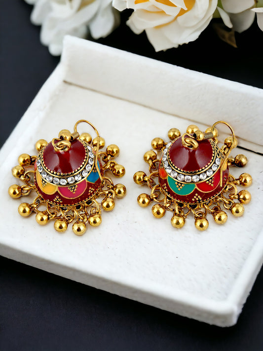 Meenakari Jhumki Earring For Girls & Women