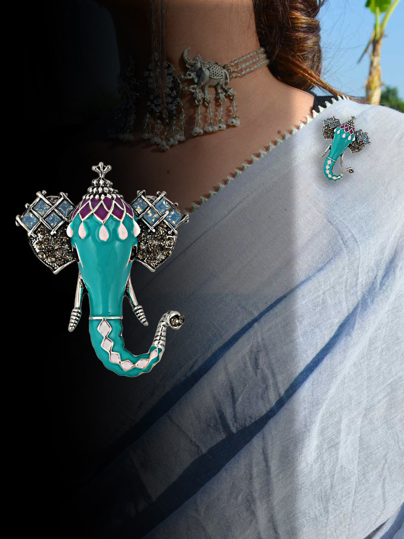 Designer Ganesh Ji Brooch/Lapel Pin For Unisex