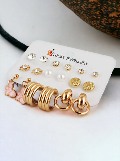 Trendy 9 Pairs Combo Set Of Earring for Women & Girls