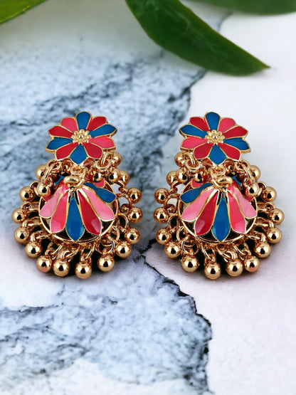 Meenakari Jhumki Earring For Girls & Women