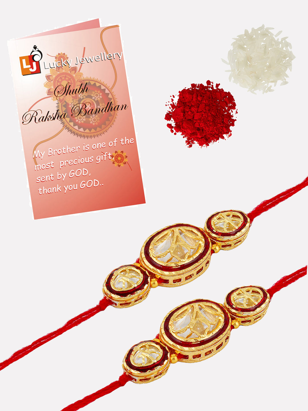 Trendy Meenakari Stone Rakhi Pack of 2