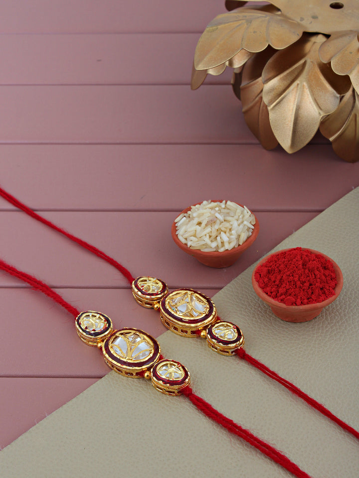 Trendy Meenakari Stone Rakhi Pack of 2