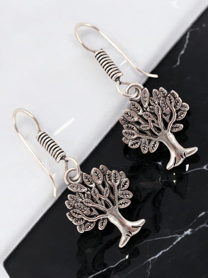 Oxidised Silver Tree Design Earring | Stylish Trendy Earing