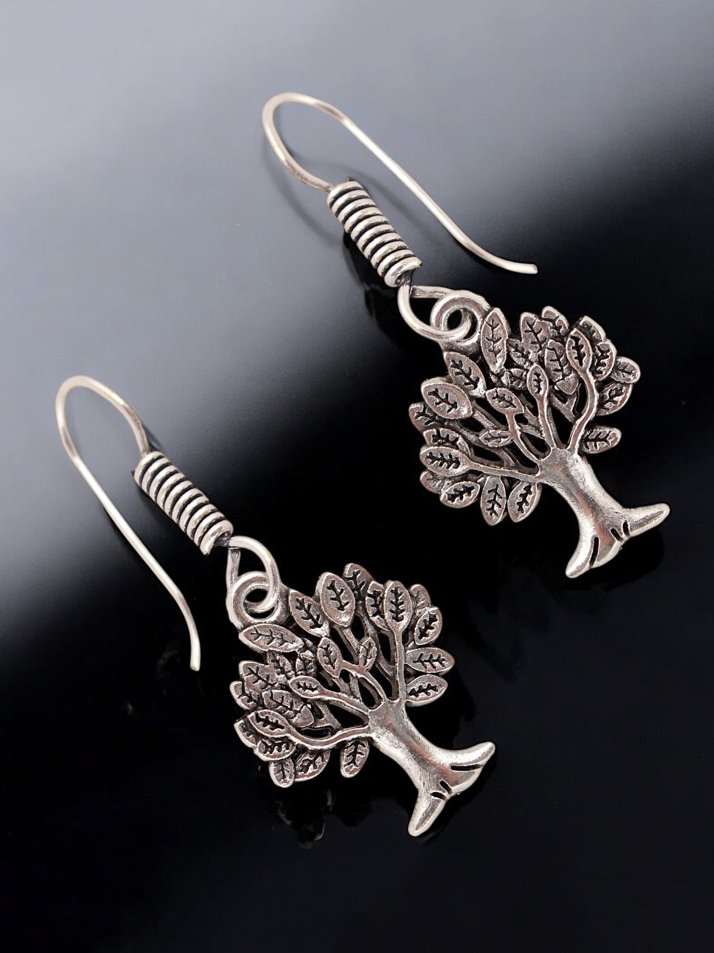 Oxidised Silver Tree Design Earring | Stylish Trendy Earing