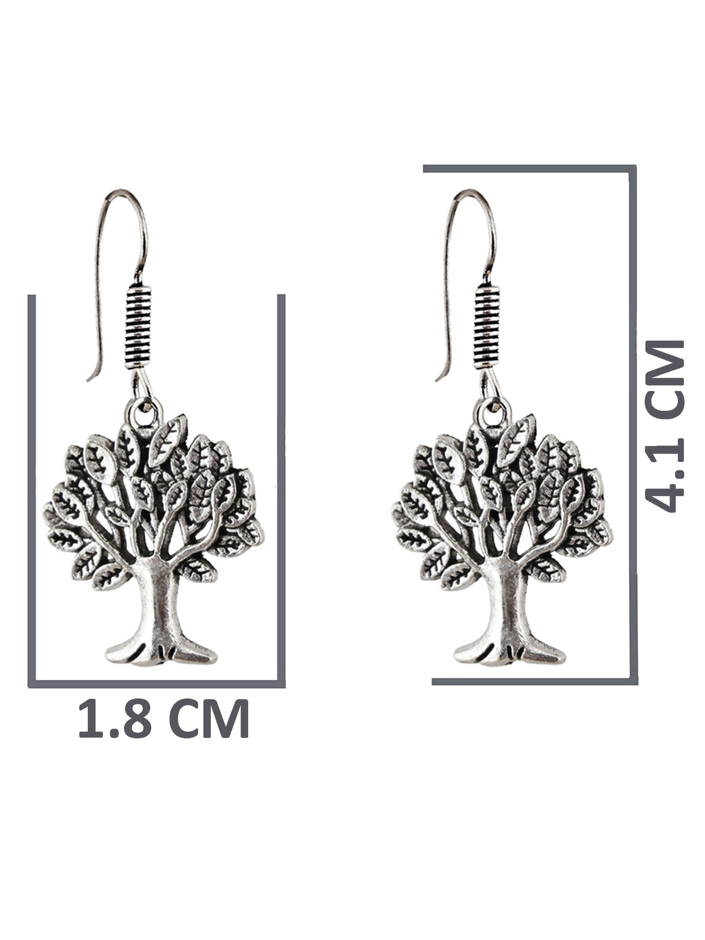 Oxidised Silver Tree Design Earring | Stylish Trendy Earing