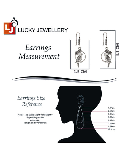 Oxidised Silver Parrot Design Earring | Stylish Trendy Earing