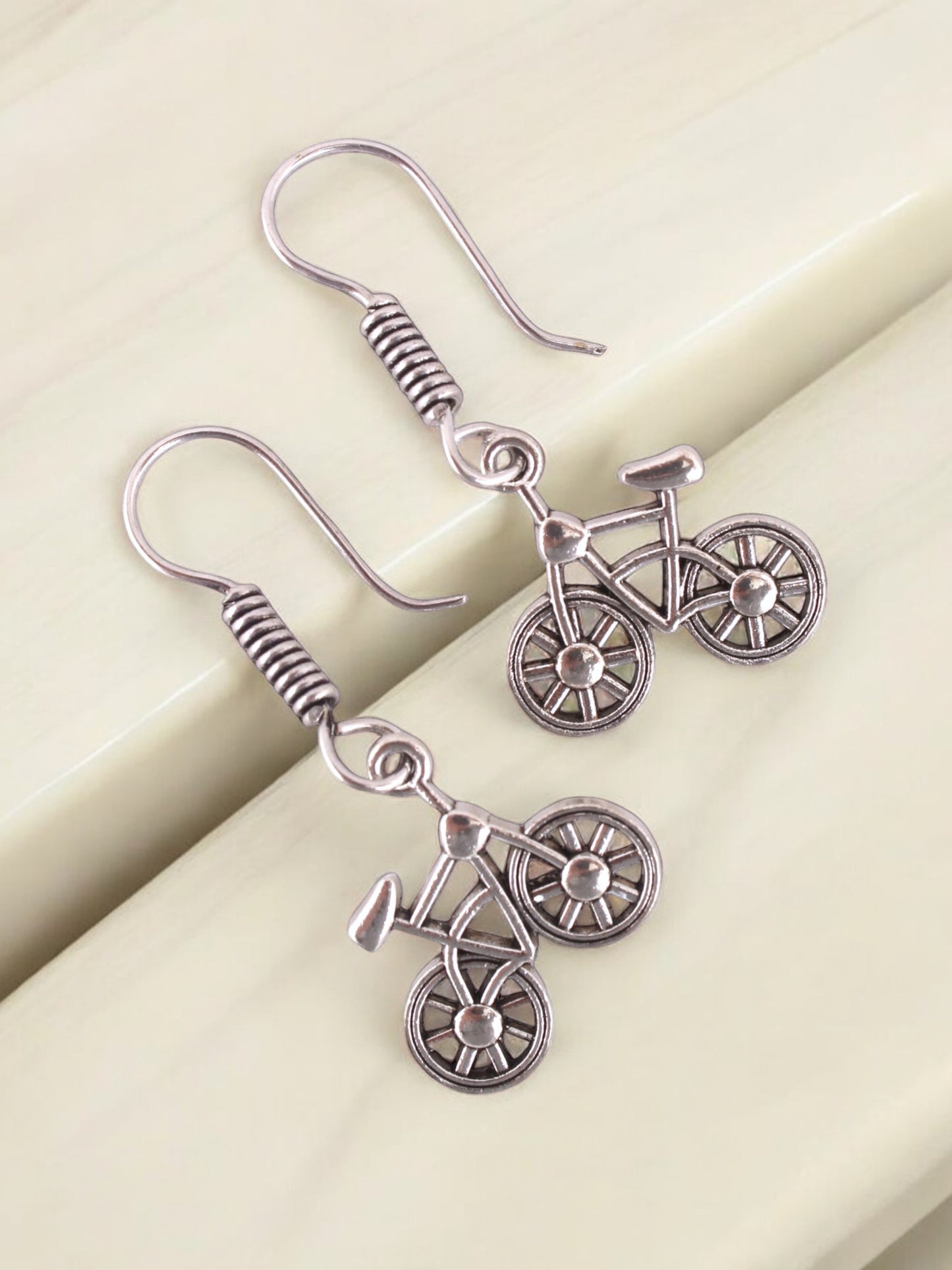 Oxidised Silver Cycle Design Earring | Stylish Trendy Earing