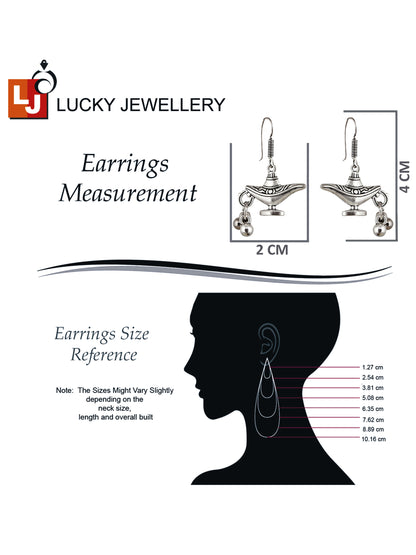 Oxidised Silver Aladdin Chirag Design Earring | Stylish Trendy Earing