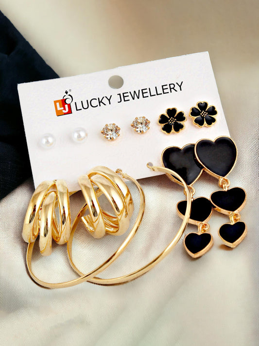 Trendy 6 Pairs Combo Set Of Earrings for Women & Girls