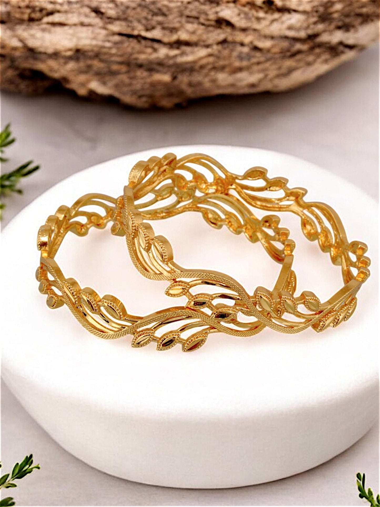 18k One Gram Gold Plated Traditional Bangles for Women & Girls |