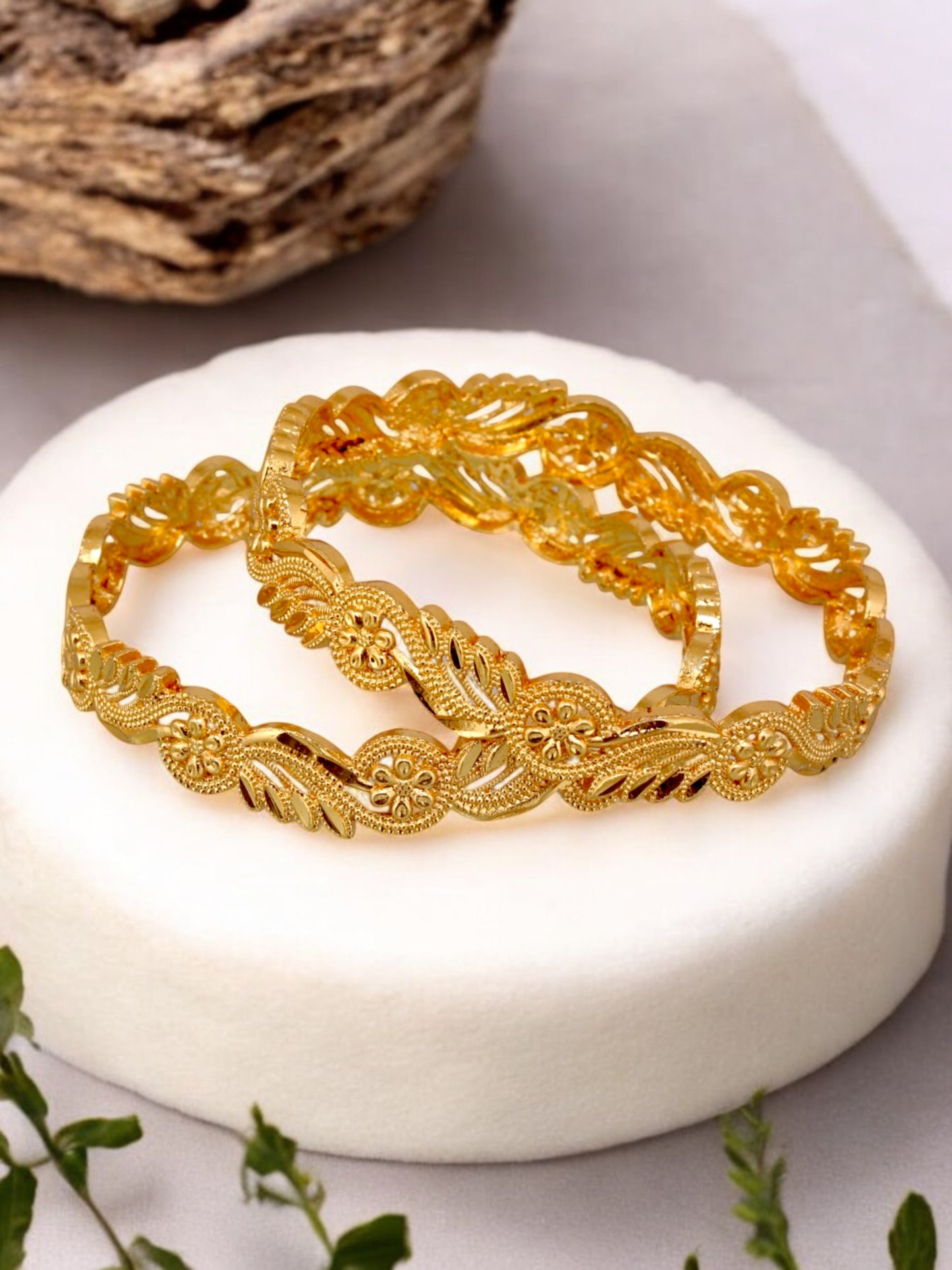 18k One Gram Gold Plated Traditional Bangles for Women & Girls |