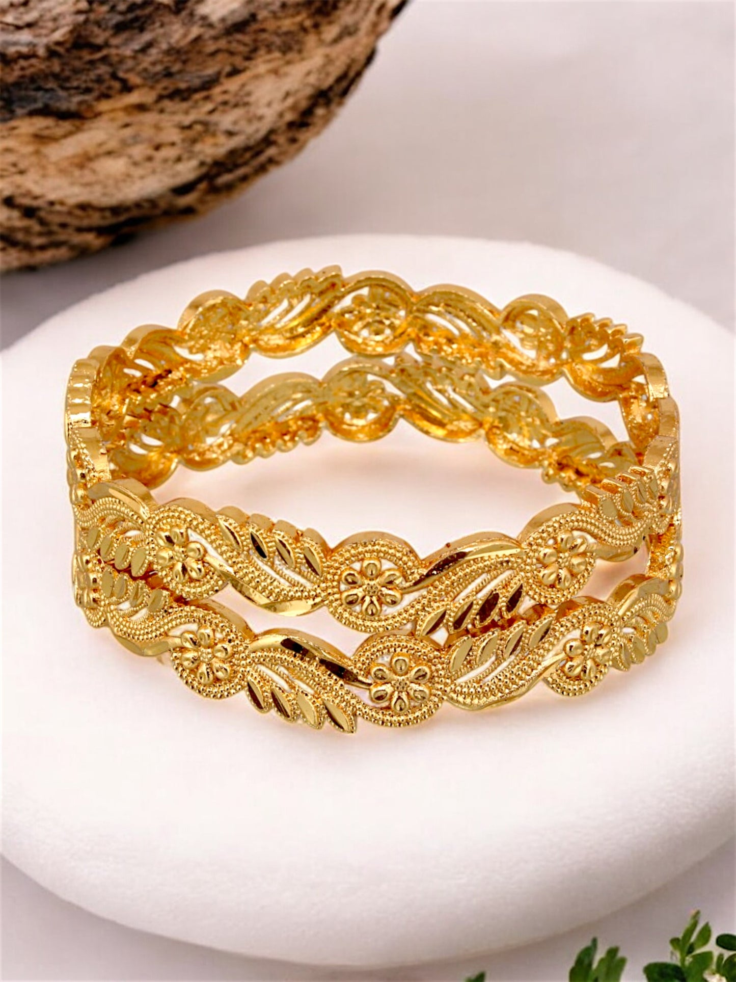 18k One Gram Gold Plated Traditional Bangles for Women & Girls |