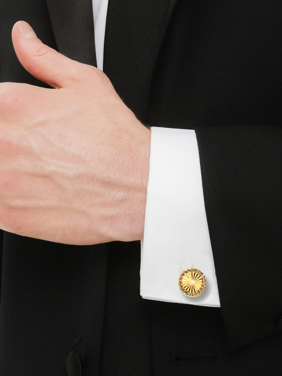 18k Gold Plated Sleeve Button Formal Cuff Shirt Button Blazer Cufflinks for Men