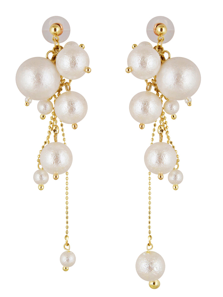 Pearl Chain Fringe Dangle Earrings For Girls & Women