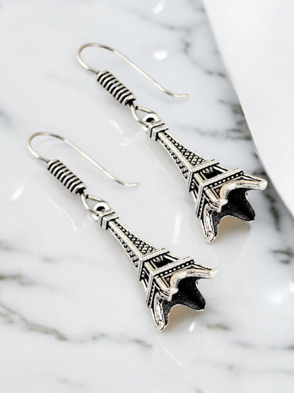 Oxidised Silver Eiffel Tower Design Earring | Stylish Trendy Earing