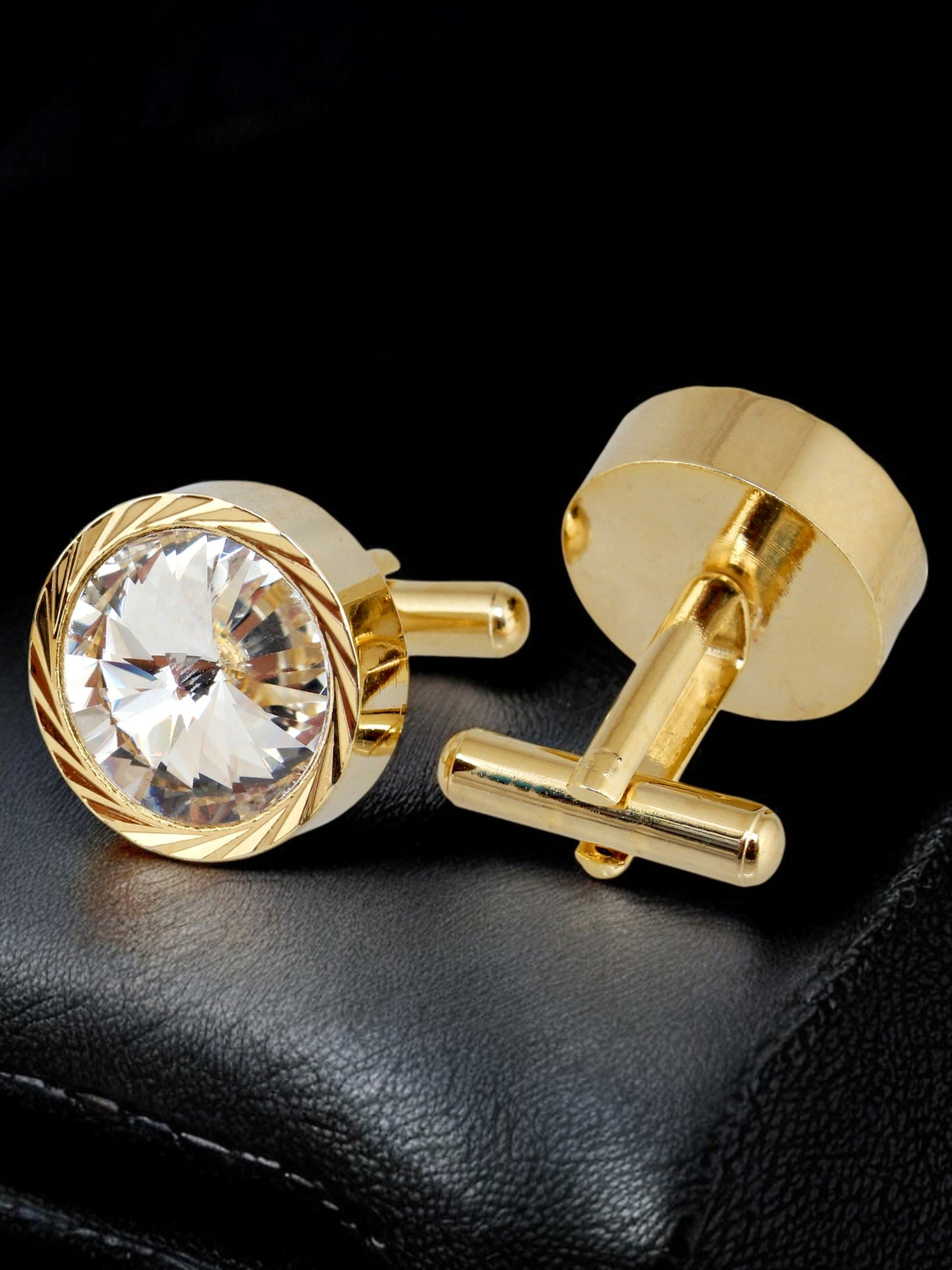 18k Gold Plated Sleeve Button Formal Cuff Shirt Button Blazer Cufflinks for Men