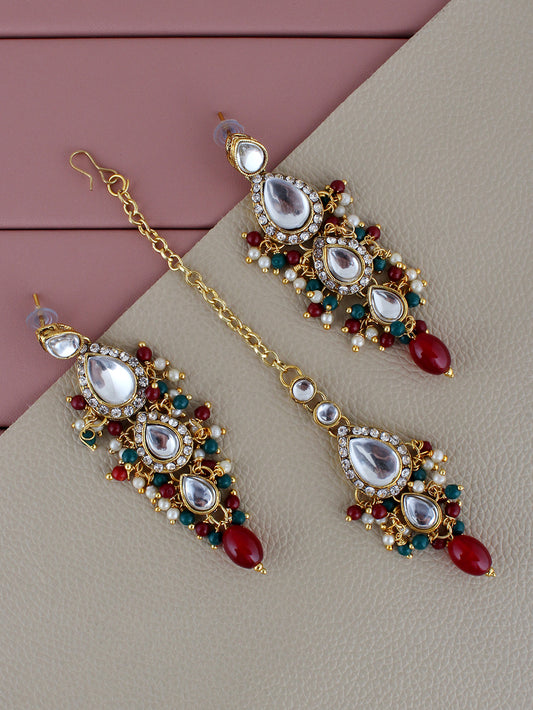 Kundan Tika Earring set for Girls & women