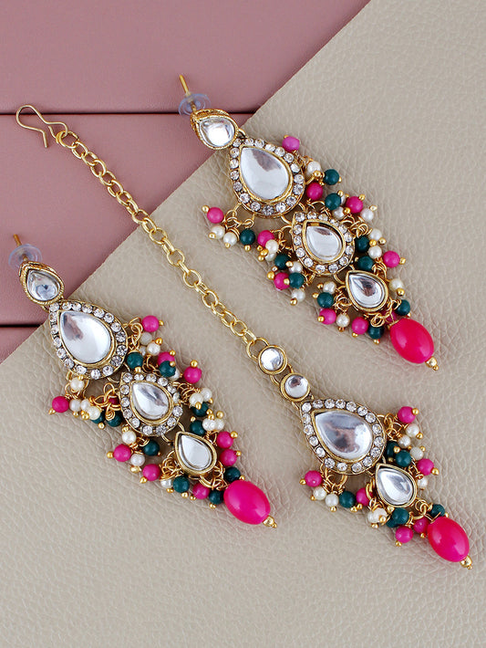 Kundan Tika Earring set for Girls & women