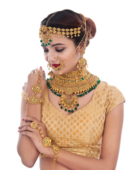 Traditional Stone Bridal Set 7 Pcs. For Girls & Women