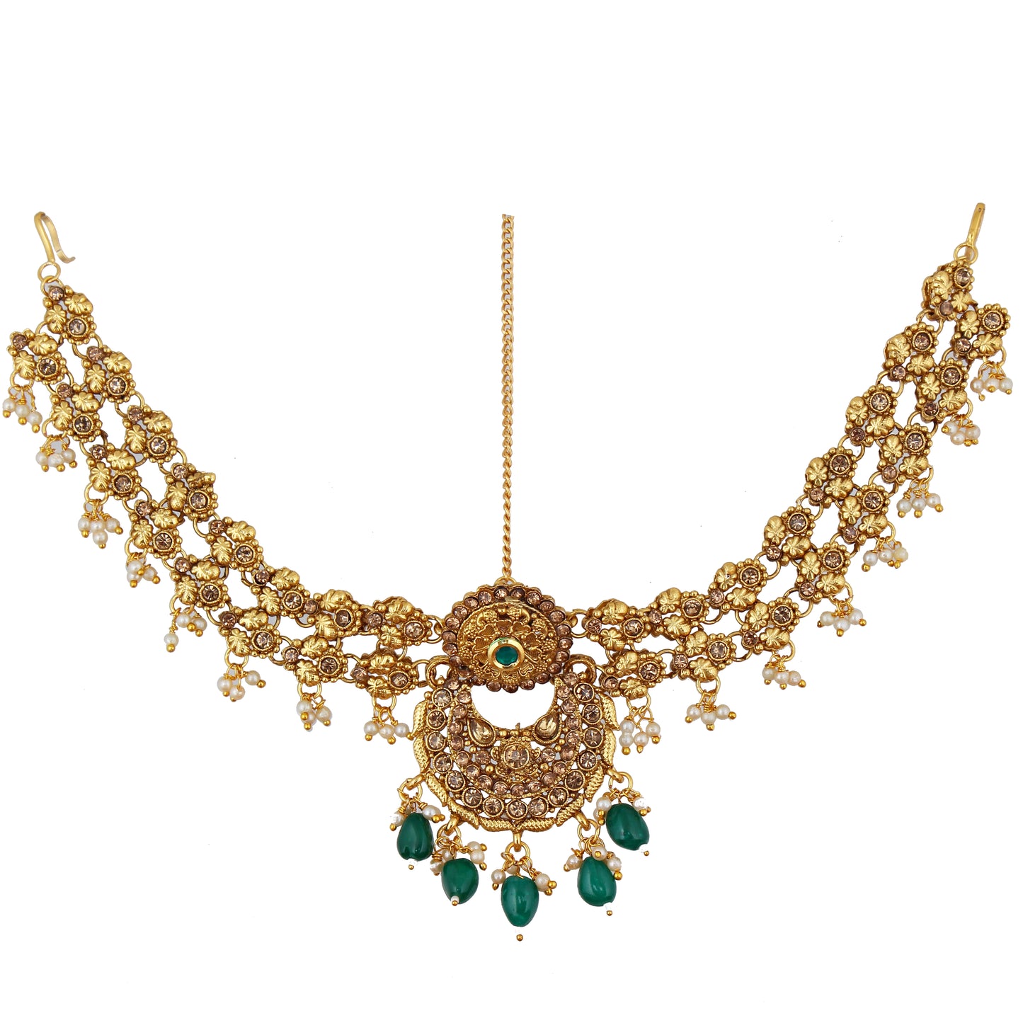 Traditional Gold Plated Stone Bridal Set For Women & Girls